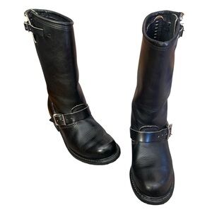 Carolina Engineer Motorcycle Boots Men's 6.5 Women's 8.5 Black Leather USA Made